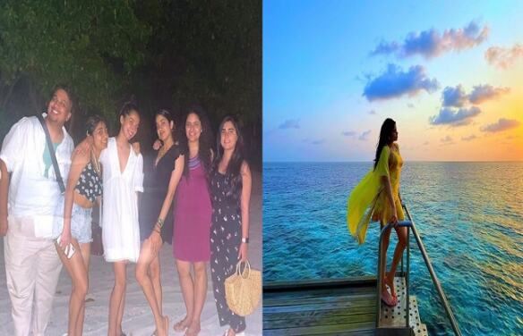 मालदीव में दोस्तों संग चिल करती नजर आईं धड़क गर्ल जान्हवी कपूर